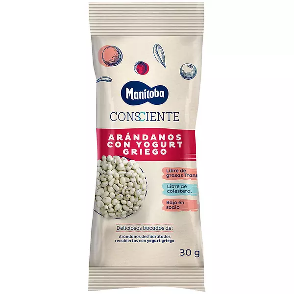 Maní Arándanos Manitoba Yogurt Griego Consciente X30g