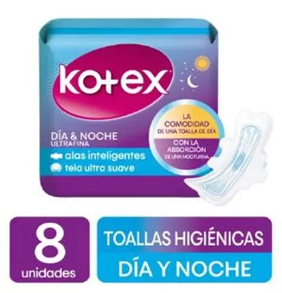 Toalla Kotex Dia+Noche Tela X8und