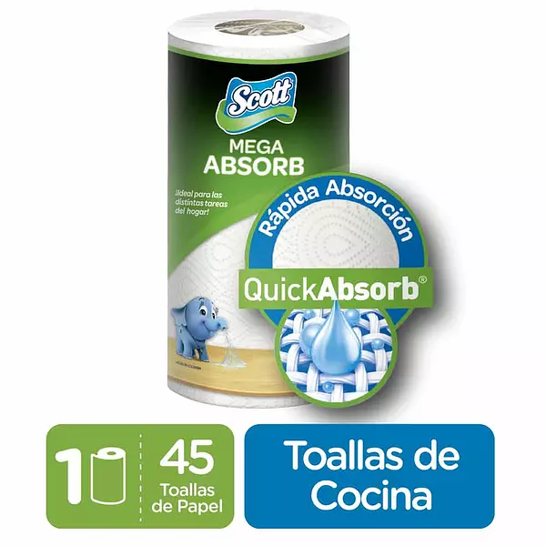 Toalla De Cocina Scott 1 Rollo X45 Hojas