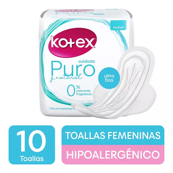 Toallas Kotex Fem Puro Tela X10und