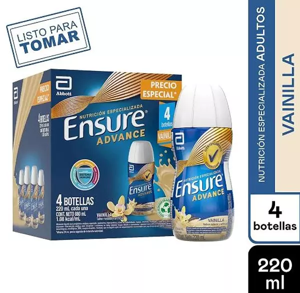 Ensure Liquido Vainilla*220ml Pack*4