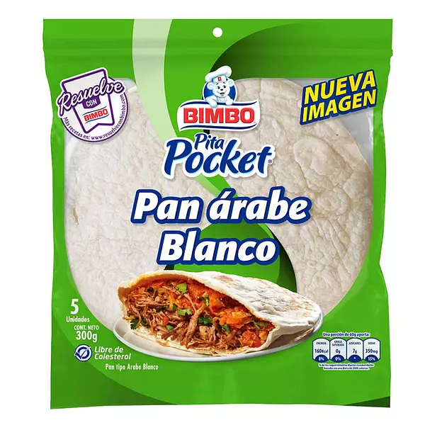 Pan Bimbo Arabe Bl X300gr