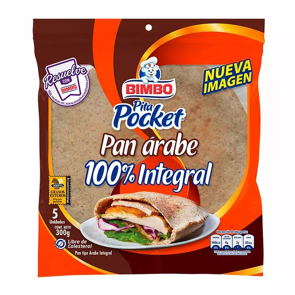 Pan Bimbo Arabe Integ X300gr