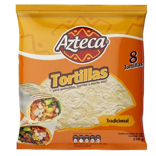 Tortilla Azteca Fajita x 8und 240gr