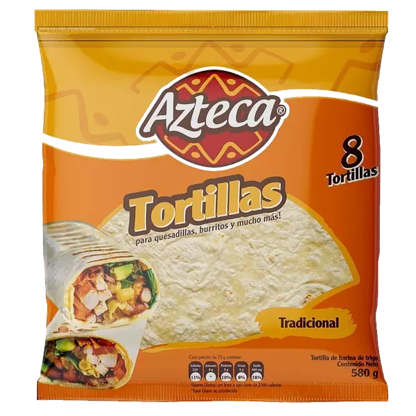 Tortillas Azteca Burrito x 8und 580gr