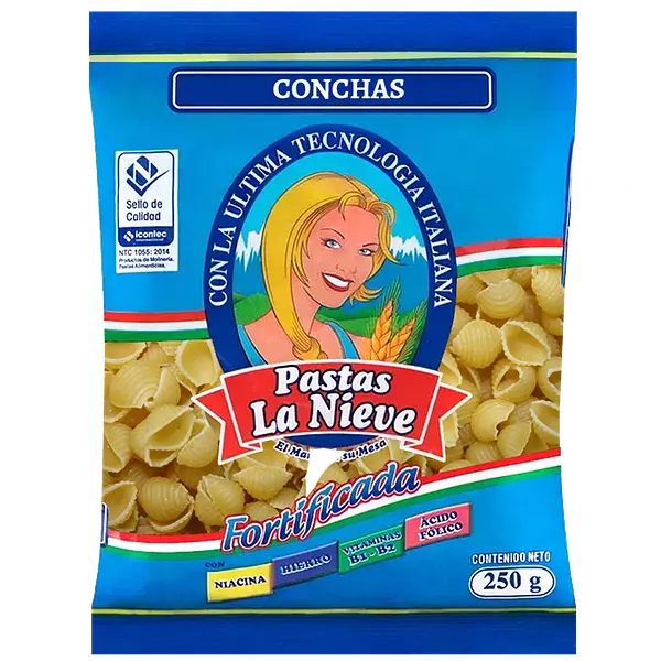 Pasta Nieve X250gr Conchas