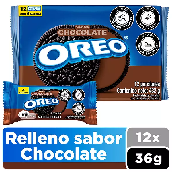 Galletas Oreo Chocolate X12