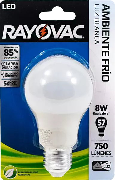 Bombillo Rayovac Led 8w x 1 Und