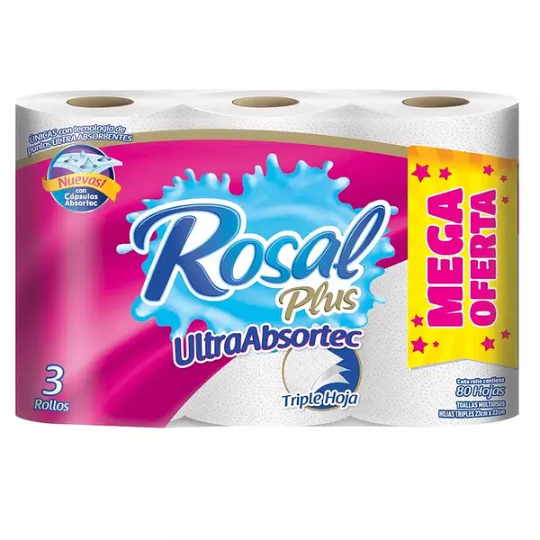 Toalla Cs Rosal 3rollos X4