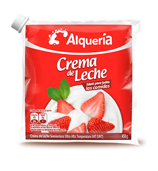 Crema de Leche Alqueria 450gr Tapa