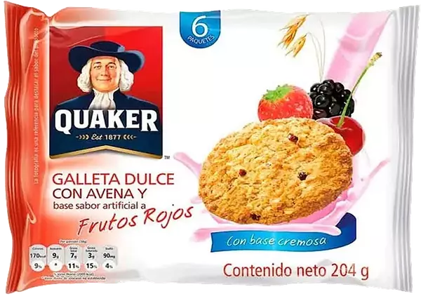 Gtas Quaker Avena Frutos Rojos X6x 204gr