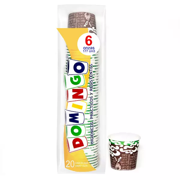 Vaso 6 Oz Papel Domingo 20x50