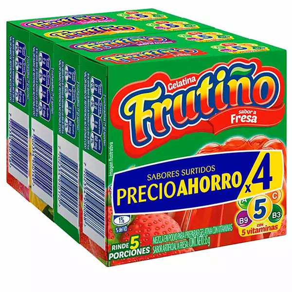 Gelatina Frutiño X4 Und 140gr