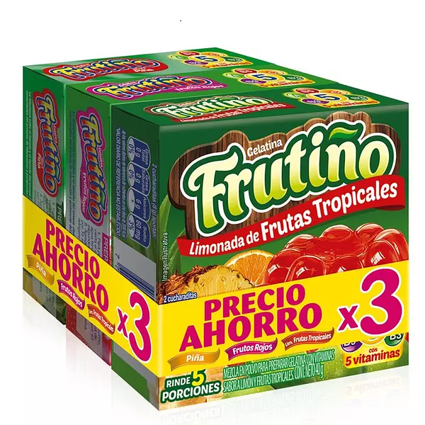 Gelatina Frutiño Paqx3 Pi-Fru-Limtro