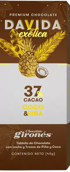 Chocolatina Davida Coco Piña 40gr