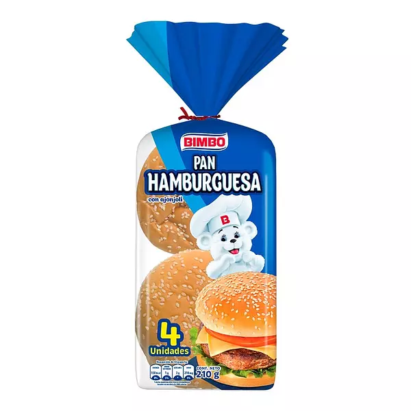 Pan Bimbo Hamburguesa x 4 Uds