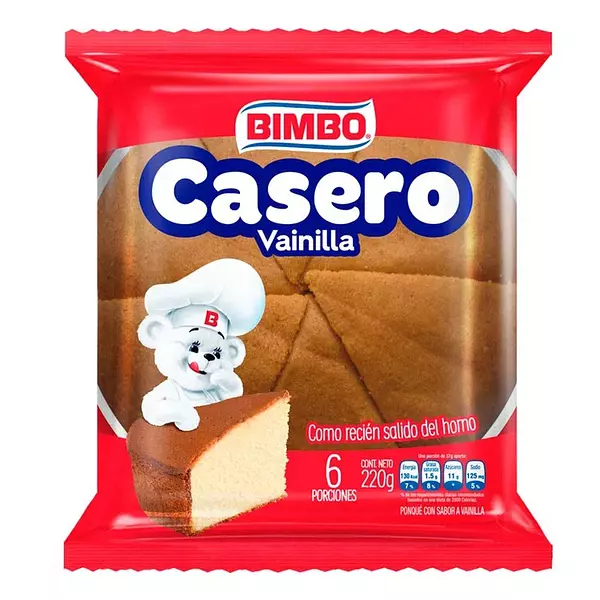 Ponque Bimbo Casero Vainilla X220gr