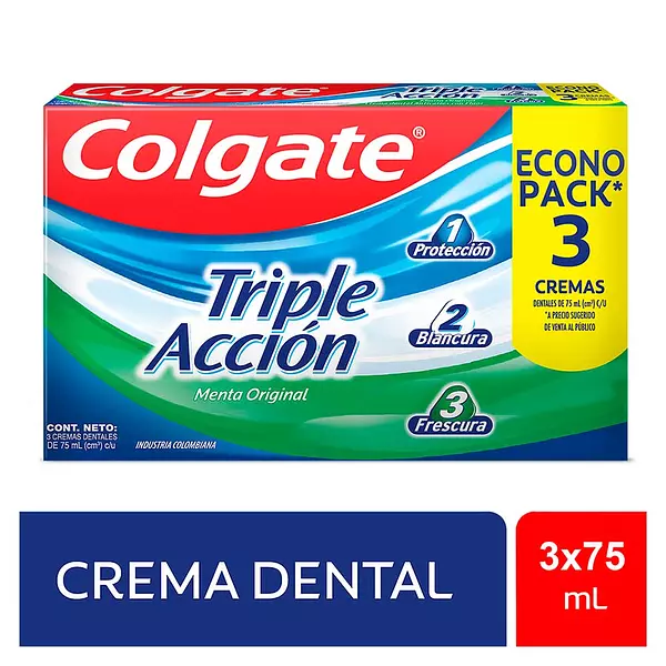 Crema Colgate Tp Acc 3x75ml Pes x 225 Ml