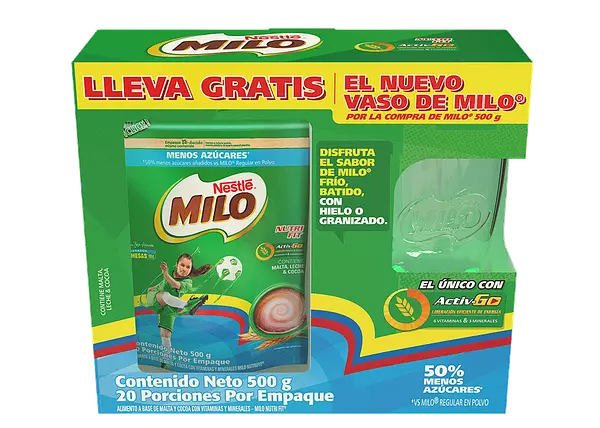 Milo Actge Free Dp 500 + Vaso Zipper