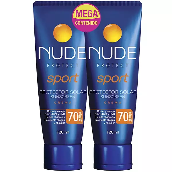 Prot Solar Nude Spf70 Sport*120 X2