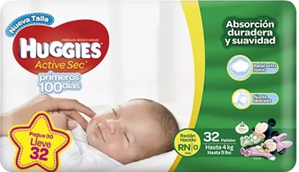 Pañal Huggies Dias Ahor X32 Pe Esp