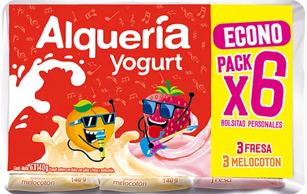 Yogurt Alqueria Bolsa 140grx6