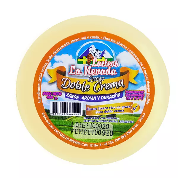 Queso Nevada Doble Crema X 450 Gr