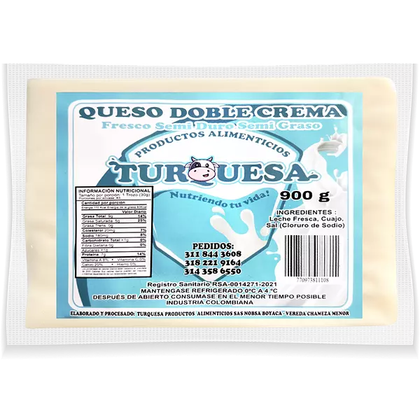 Queso Turquesa Dble Crema X 900 Gr