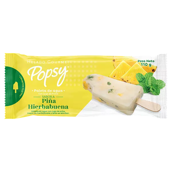 Paleta Popsy Piña Hierbabuena X110g