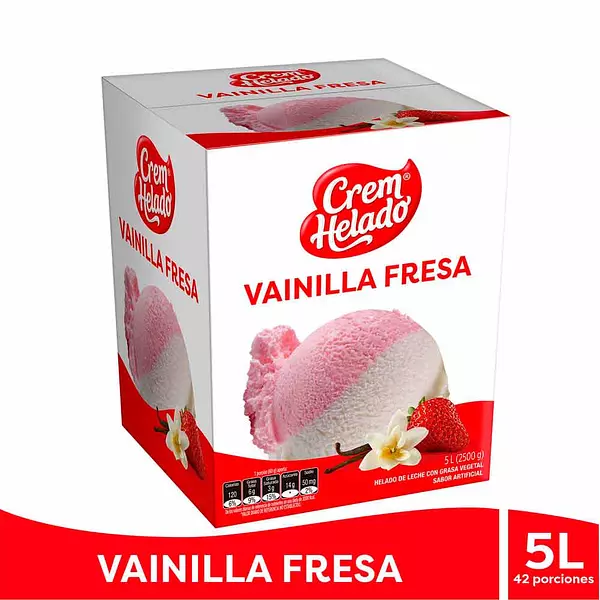 Helado Crem Helado Vainilla Fresa 5 Litros