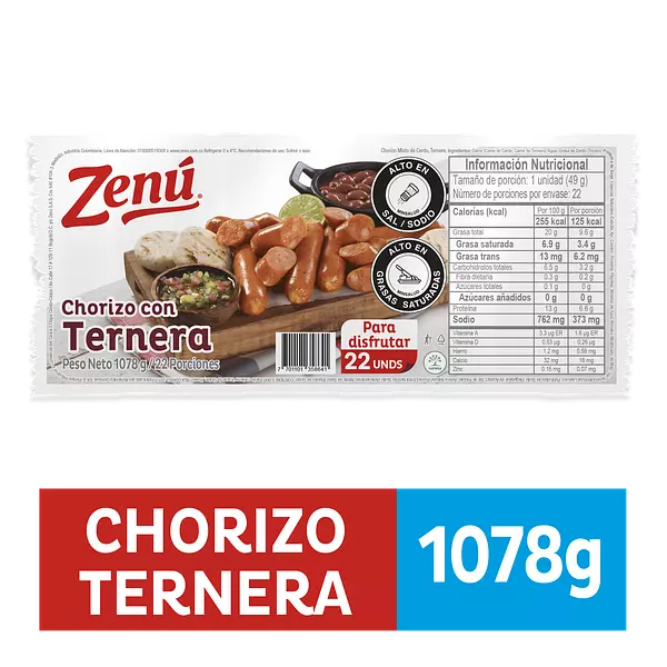 Chorizo Ternera Zenu 1078gr