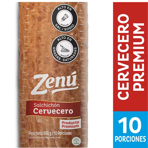 Salchichon Cervecero Premium Zenu X500gr