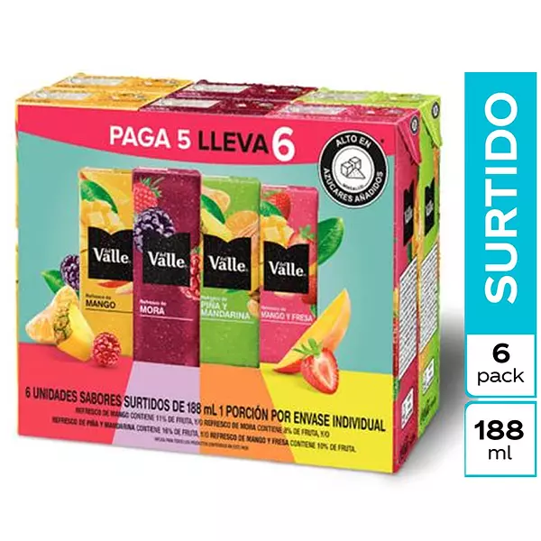 Jugo Del Valle Frutal Surtido X6unds X188ml