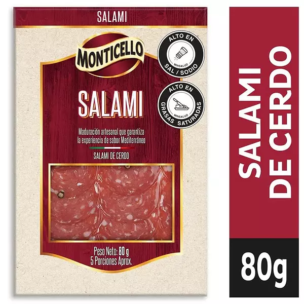 Salami Monticello De Cerdo 80g