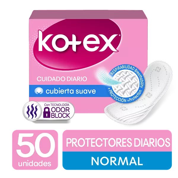 Protectores Kotex Cuidado Diario, 50 Uds