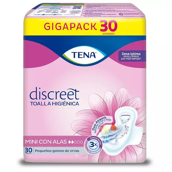 Toallas Tena Mujer Mini Alas 30uds