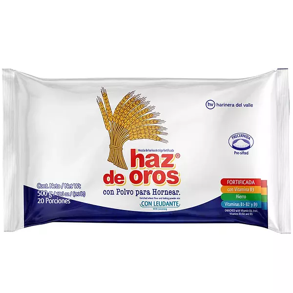 Harina De Trigo Haz De Oros Con Polvo Para Hornear 500gr