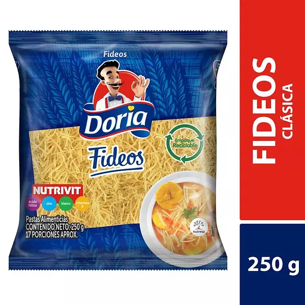 Pasta Doria Fideos X250gr