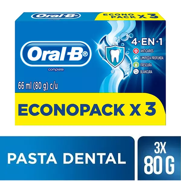 Crema Dental Oral B Complete 80g X3 Unidades