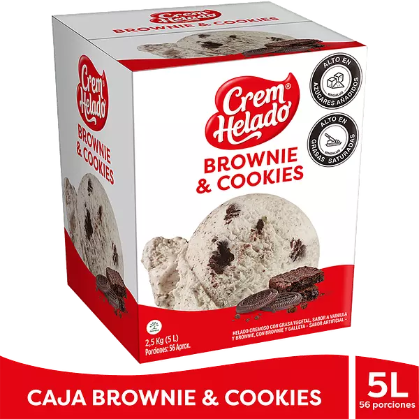 Helado Crem Helado Brownie & Cookies 5 Litros