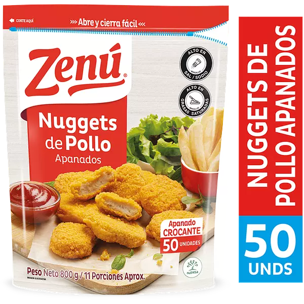 Nuggets Zenú Pollo Apanado X800g