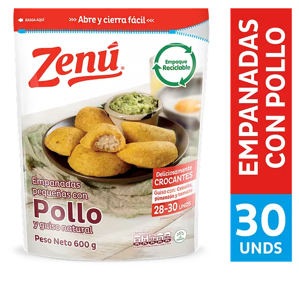 Empanada Zenú De Pollo 600 G X30 Unds