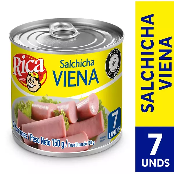 Salchichas Viena De Res Rica X 150 G