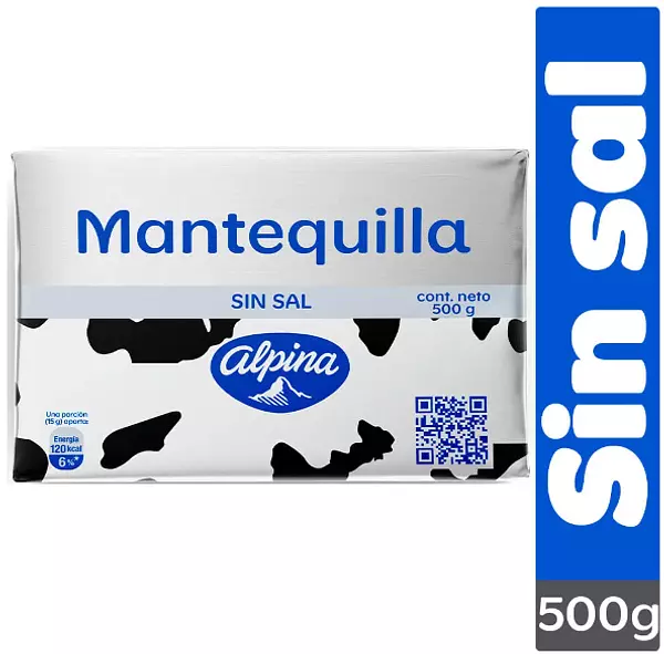 Mantequilla Alpina Sin Sal X500g