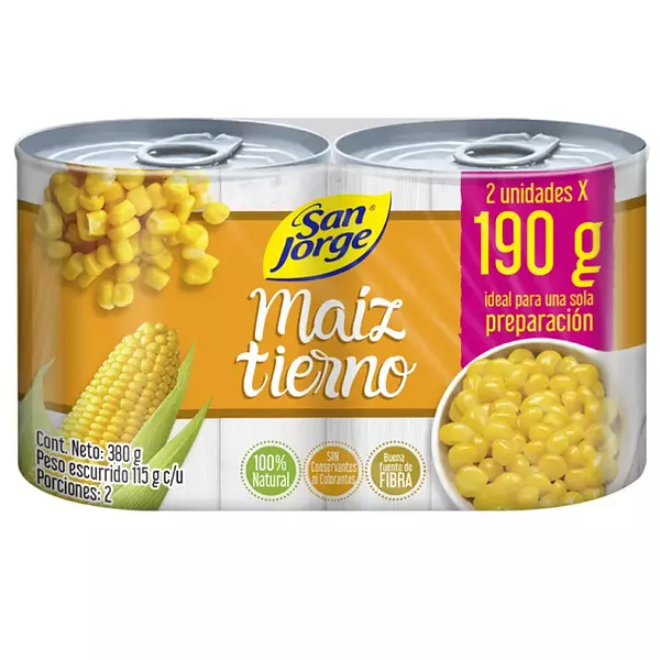 Maíz Tierno San Jorge® 2unidades X190g