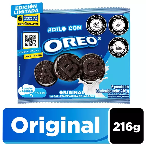 Galletas Oreo Original 6 Unidades X216g