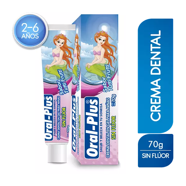 Crema Dental Oral Plus Para Niñas Con Sabor X70g