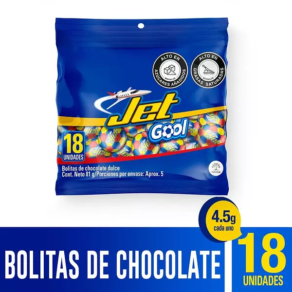 Chocolatina Jet Gool 18 Unidades X4,5g C/U