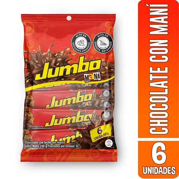 Chocolatina Jumbo Maní X240g