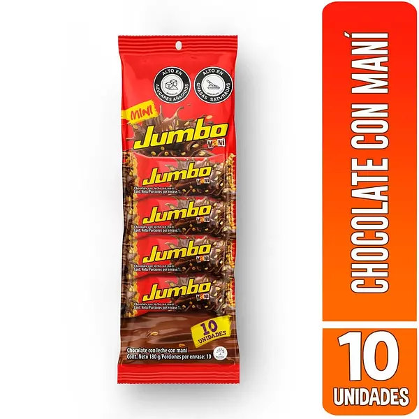 Chocolatina Jumbo Mini 10 Unidades 180g